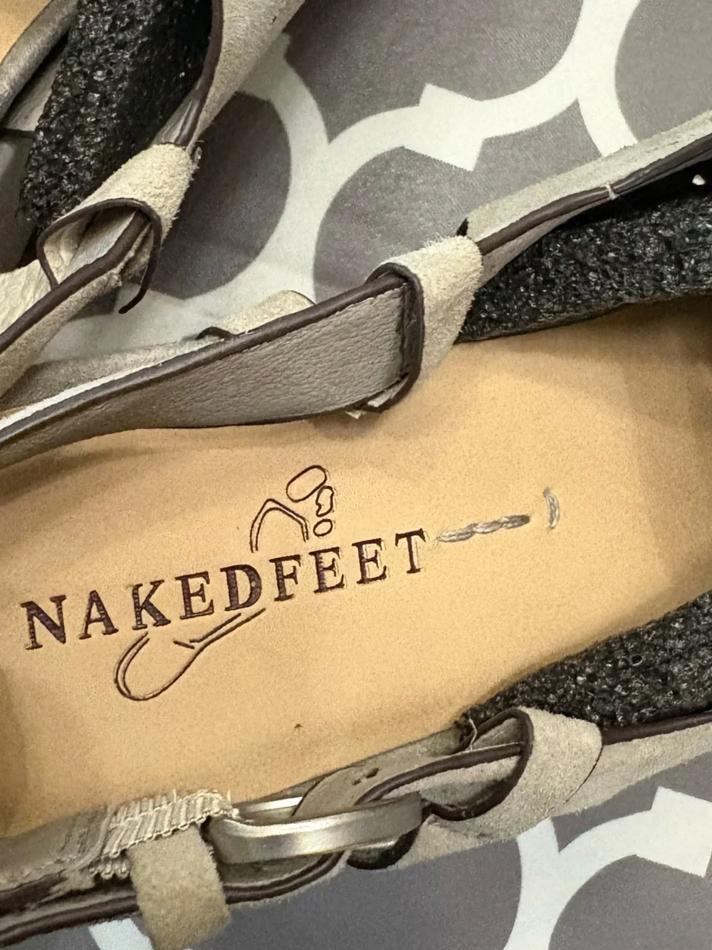 Naked Feet Pegasi laser-cut suede platform leather wedge sandals